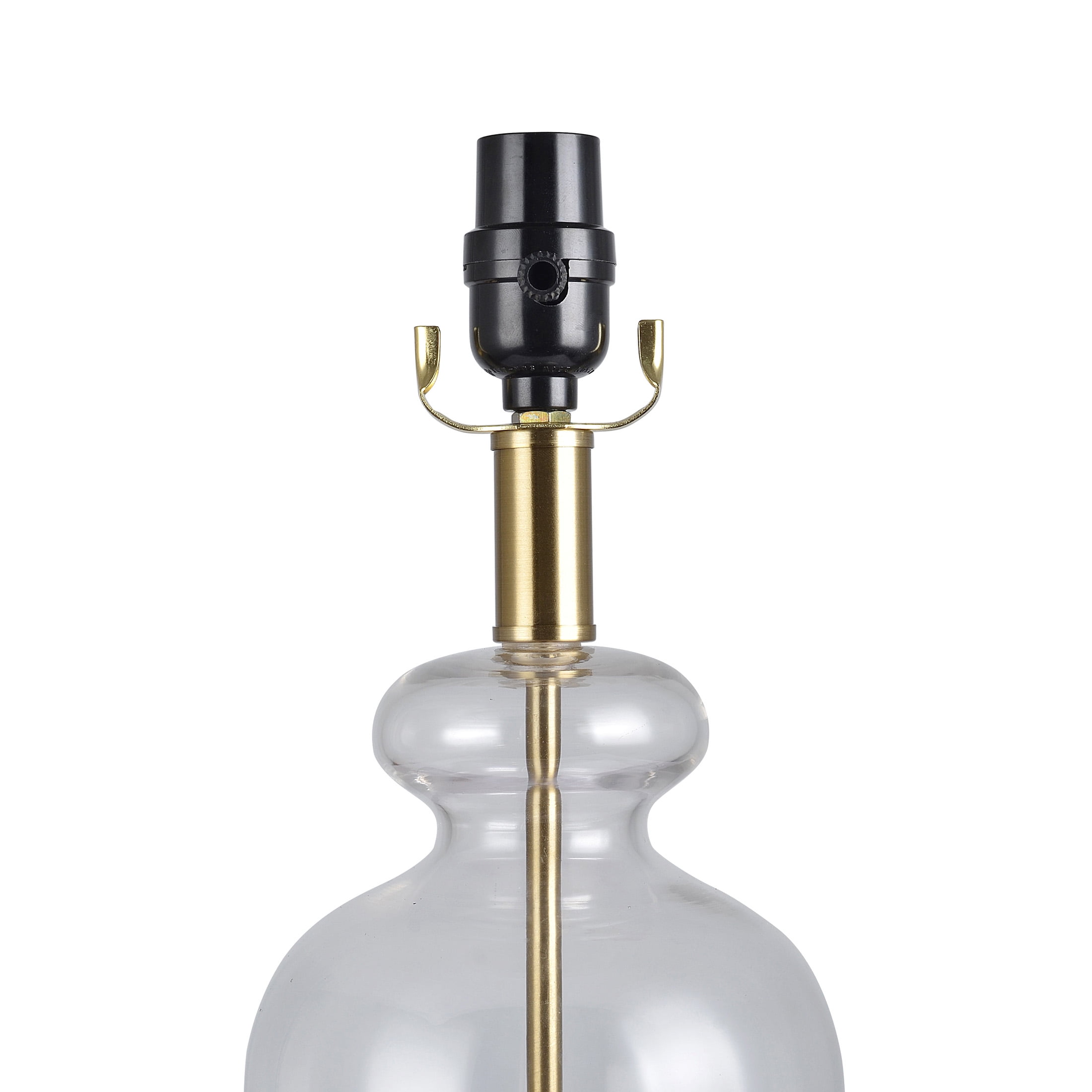 Simplee Adesso Brass and Glass Table Lamp Base, Transitional, 18"H