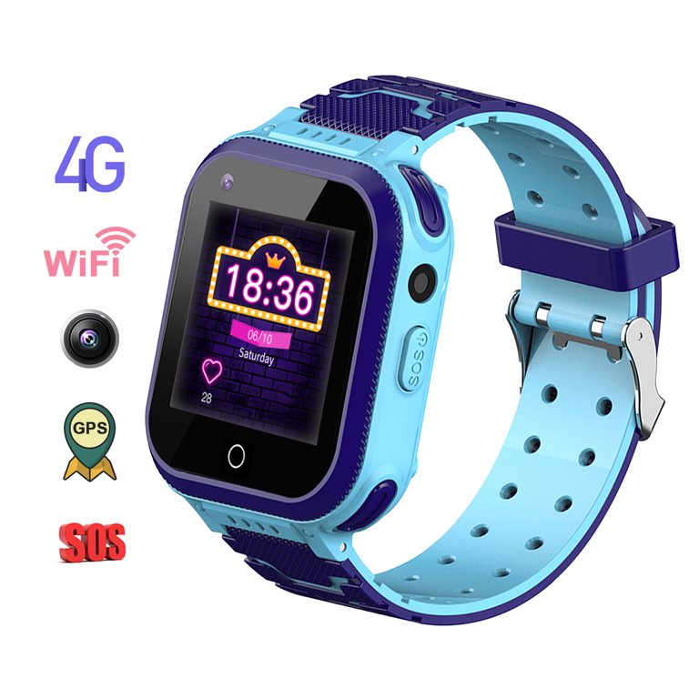 Kids smartwatch with 4G video calls and positioning blue