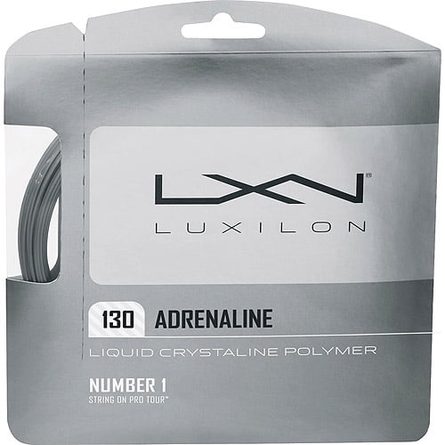 wilson luxilon adrenaline 130 tennis string, platinum, 16-gauge