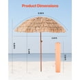 thumbnail image 3 of VEVOR Tiki Umbrella Thatched Patio Umbrella 6.5 ft Poolside Patio Beach Umbrella, 3 of 9