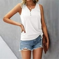 thumbnail image 2 of gakvbuo Summer Tank Top for Womens 2025 Summer Savings Fashion Women's Summer Casual Solid Button Tank Tops Sleeveless Blouse, 2 of 7