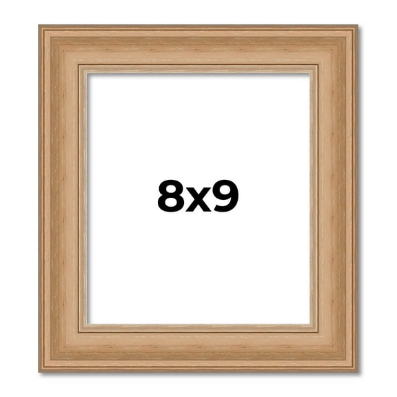 8x9 Frame Charleston Honey Brown Solid Wood Picture Frame Width 1.75 Inches | Interior Depth 0.5