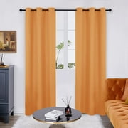 P5HAO Grommet Blackout Curtains for Living Room, Room Darkening Thermal Insulated Window Curtain, Orange Flame,42x120-inch,1 Panel Orange Flame 42x120 Inch