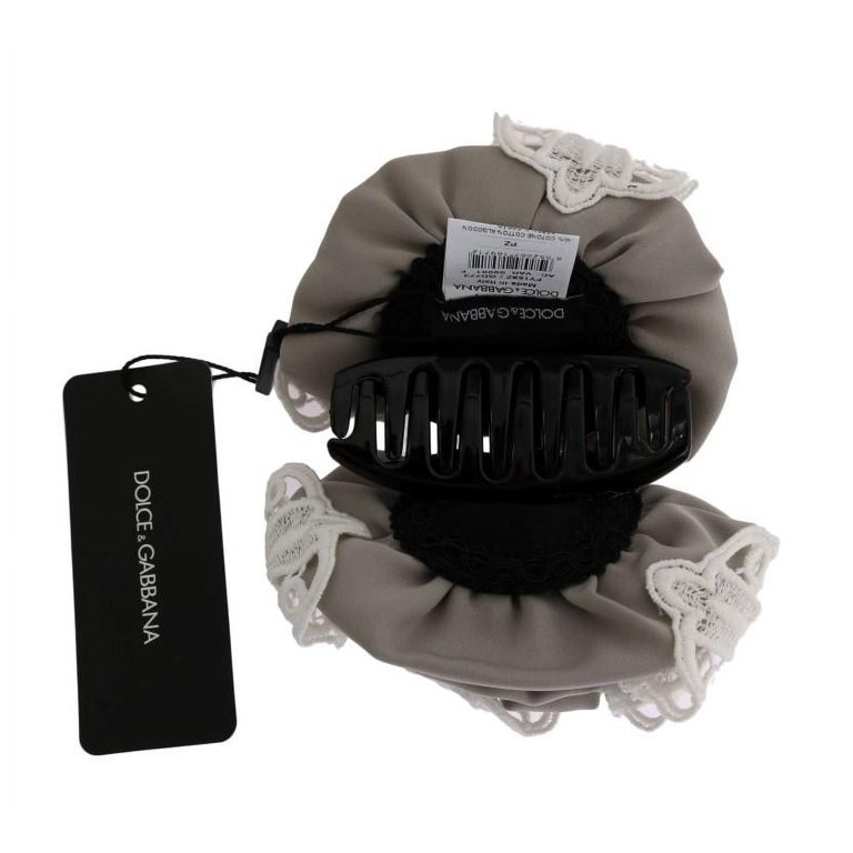 Dolce Gabbana Gray Silk Black Lace Hair Claw - Walmart.com display picture 2