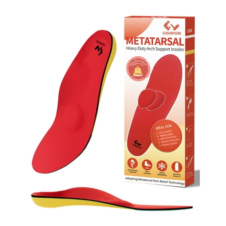 Cushwork Metatarsalgia Insoles for Ball of Foot Pain,Morton's Neuroma,Heavy Duty Arch Supports Insoles,Orthotic Insoles,Men Women Shoe Insert for Metatarsal,Foot Pain Relief-K