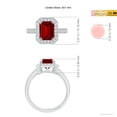 thumbnail image 5 of ANGARA Lab Grown 3 Ct Emerald-Cut Ruby Engagement Ring with Lab Diamond Halo for Women in 14K White Gold (Size-9x7mm) | July Birthstone, Anniversary, Jewelry Gift for Women | Lab-Grown Ruby Ring, 5 of 8