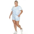 thumbnail image 3 of White Mark Women's Plus Size 2 Piece Top & Shorts Lounge Set, 3 of 6