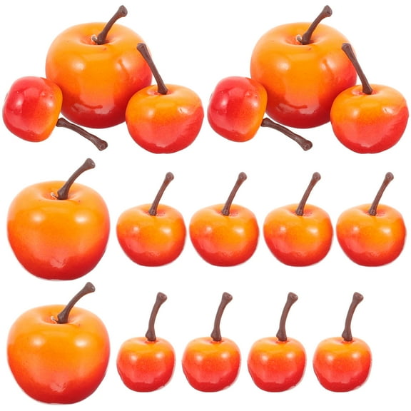 WHAMVOX 20 Pcs Food Toy Artificial Fruit Apples Christmas Berries Stems