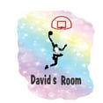 thumbnail image 3 of Sports Watercolor Custom Name Wall Decals for Kids Room - Rainbow Color Basketball Sport Player Basketball Personalized Bedroom Wall Sticker Water Color Style - Size: 9 In x 10 In, 3 of 5