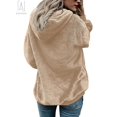 thumbnail image 4 of Gustave Women's Fleece Long Sleeve Pullover Hoodies with 1/4 Zip Up Sweatshirt Jumper Warm Sweaters (Apricot, L), 4 of 5