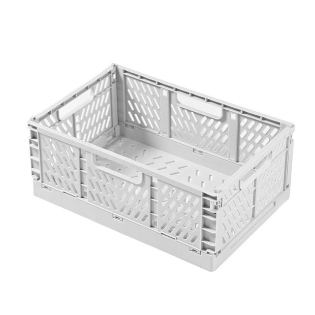 Cesta de almacenamiento de plástico plegable, cesta de almacenamiento de escritorio, caja de almacenamiento de refrigerio creativa, cesta de almacenamiento superpuesta para refrigerador de sala de