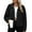 Black, variant on Hueook Flannel Jacket Women European and American Solid Color Lamb Wool Jacket Long Sleeved Hooded Casual Jacket/jacket Beige S