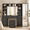 black, variant on Vanity Desk with Full Length Mirror and Lights, White Makeup Vanity with Drawers and Storage & Power Outlet, Dimmable 3 Color Lighting Dressing Table for Bedroom