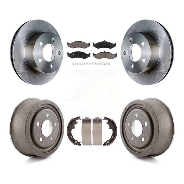 CMX Front Rear Disc Brake Rotors Ceramic Pads and Drum Kit for Car Jeep Wrangler Cherokee K8C-102611