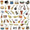 thumbnail image 3 of 50 Pcs Musical Instrument Stickers for Water Bottles Laptop Phone Computer Guitar Skateboard Music Lovers Waterproof Aesthetic Decals for Kids Teens Adults, 3 of 7