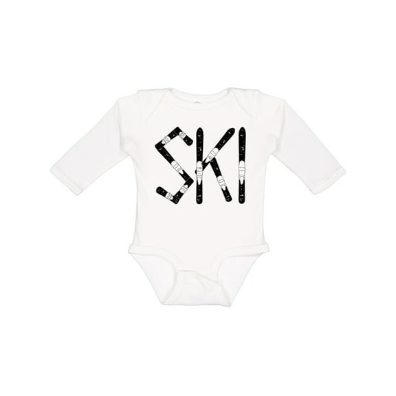 Inktastic Ski Rough Text Boys Long Sleeve Baby Bodysuit