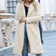 thumbnail image 1 of Puntoco Mujeres Fuzzy Fleece Lapel Open Front Long Cardigans Coat Faux Fur Otoño Invierno Warm Outwear Chaquetas Liquidación Puntoco Puntoco-2741, 1 of 7