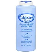 Caldesene Cornstarch Baby Powder with Zinc Oxide, Talc-Free Baby Powder, 5 Oz (6 Pack)