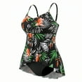 thumbnail image 5 of Agnes Orinda Plus Size Bikini Swimsuit for Women Floral Ruffle Tankini 2 Piece Bathing Suits, 5 of 9