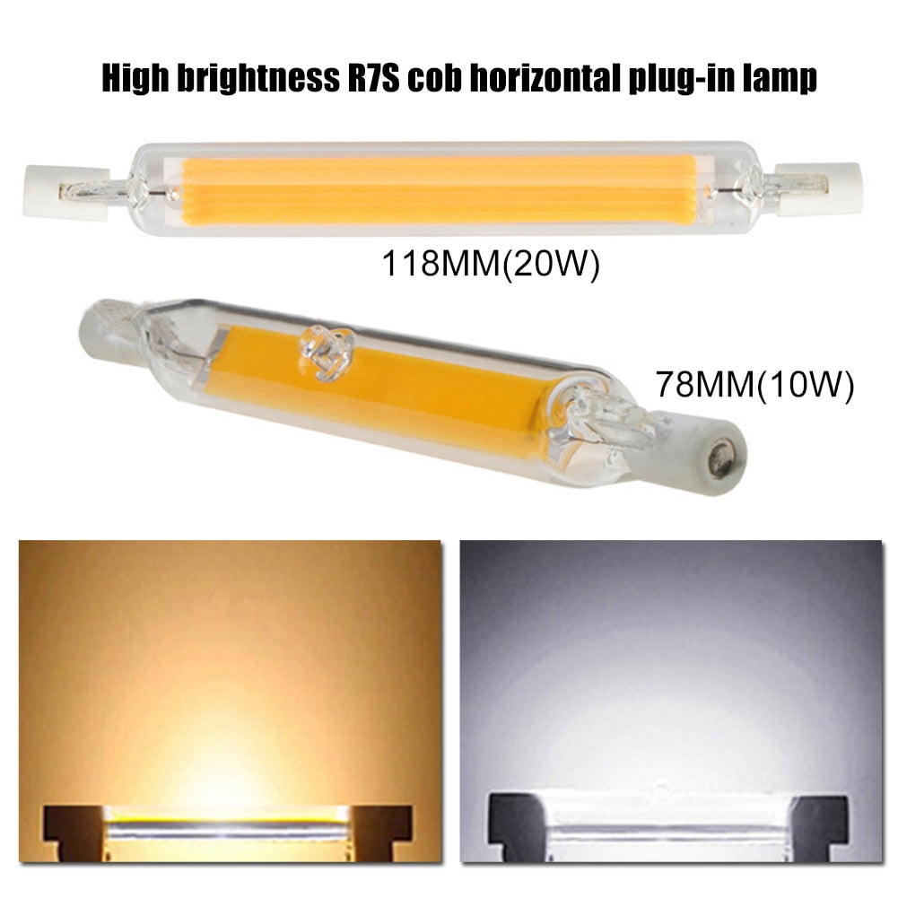 Anvazise 78/118mm 10/20W LED Halogen Light Dimmable Replace Lamp Bulb Glass Tube Cool White - Walmart.com