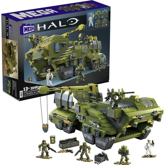 MEGA Halo UNSC Elephant Sandnest Building Kit with 5 Micro Action Figures (2041 Pieces)