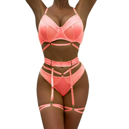 

ZMHEGW Women Underwear High Waist Pure Color Bandage Mesh Splicing With Leg Rings Underwear For Womens