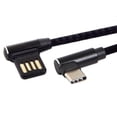 thumbnail image 3 of Cable de datos USB-C 3.1 Tipo-C a USB 2.0 en ángulo de 90 grados (izquierda/derecha) con funda para tableta y teléfono (15 cm), 3 of 6