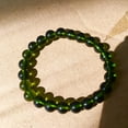 thumbnail image 3 of 8mm Charming Natural Green Aerolites Czech Crystal Stone Raw Stone Grinding Bead Meteorite Bracel, 3 of 3