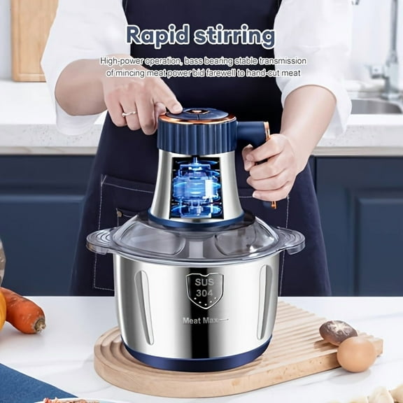 Seasoning And Spice Chopper, Meat Grinder, One-button Start Electric Household Dough Mixer, Food Processor, Stainless Steel Cup, Multi-functional Meat Grinder, Suitable for Mincing Garlic, Minced