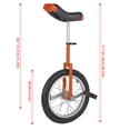 thumbnail image 3 of NEWZQ Height Adjustable Unicycle, 16 Inch Wheel Monocycle for Balance Exercise, Easy Assembly Singe Wheel Cycle for Circus Performance, Outdoor Fitness (Orange), 3 of 9