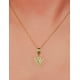 thumbnail image 3 of Collar con dije de oro laminado letra brillos V, 3 of 6