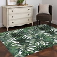 thumbnail image 3 of Green Palm Leaves Area Rug 4x6 FT, Non Slip Kids Room Carpet, Summer Tropical Leaf Vintage Washable Soft Floor Carpet Non-Shedding Throw Rug for Dorm Kitchen Study Room Home Office Bedside, 3 of 9