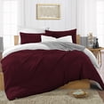 thumbnail image 1 of SGI Bedding 3 Piece Reversible Cotton Duvet Cover Wine Solid 600TC Oversized King, 1 of 8