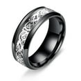 thumbnail image 1 of Flmtop Men Ring Glossy Simple Jewelry Accessory Dragon Pattern Glowing Ring for Dating, 1 of 10