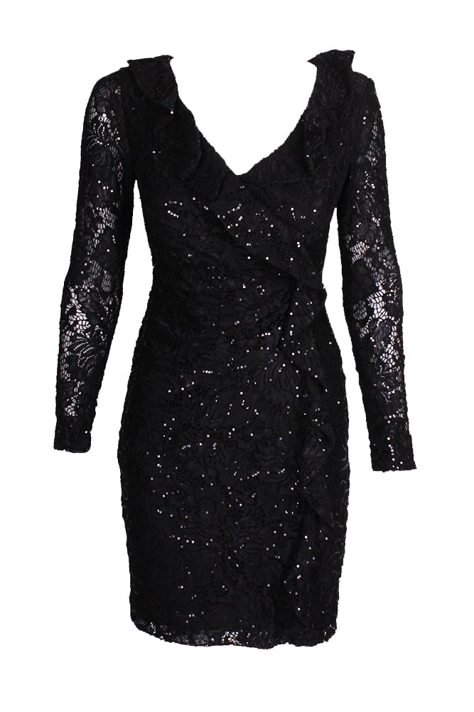 petite black lace dress