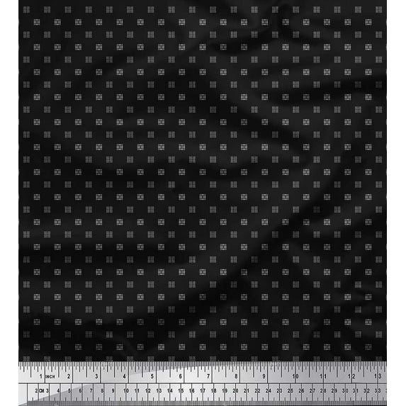 Soimoi Moss Georgette Fabric Geometric Scale Shirting Print Sewing Fabric Yard 42 Inch Wide