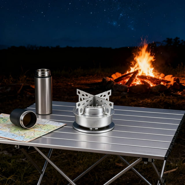 Stainless Steel Backpacking Stove For Outdoor Adventures Compact Burner For Camping Hiking Picnics And Lightweight Meal Prep