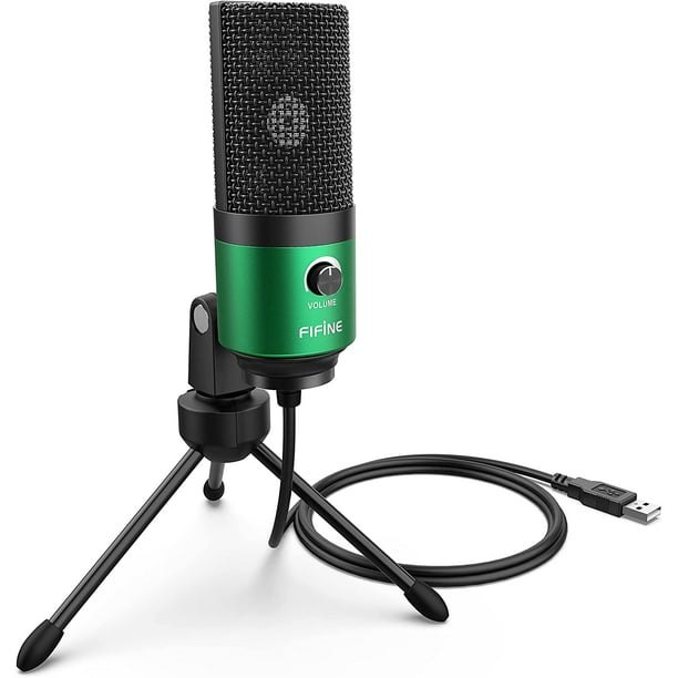 KSCD USB Gaming Microphone for PC Desktop, PS4 and Mac, Gain Control,  External Condenser Computer Mic for Streaming, Podcasting, Twitch, Discord,  Green - K669G 669Green 