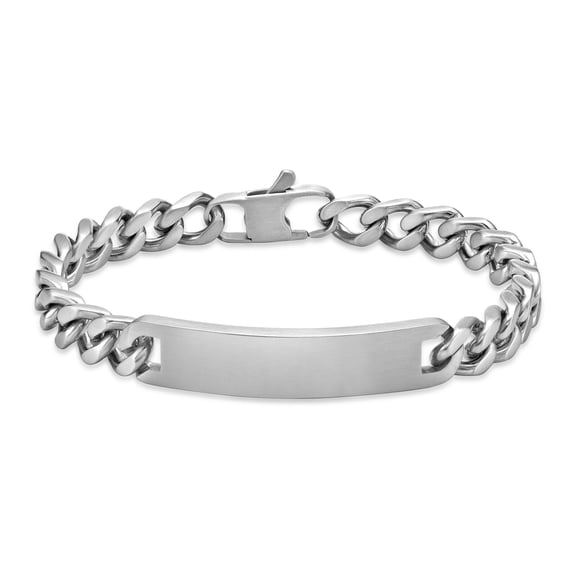 Metro Jewelry Matte Finish Stainless Steel Curb ID Bracelet