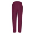 thumbnail image 4 of Dezsed Women Casual Lightweight Drawstring Capri Pants with Pockets Wide Leg Cropped Cotton Linen Pants for Women Hot Pink XL, 4 of 7