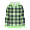 thumbnail image 6 of Ounisa Women's 2025 Fall Long Sleeve Hoodie Plaid Pullover Sweatshirt Lightweight Casual Tops Blouse, 6 of 6