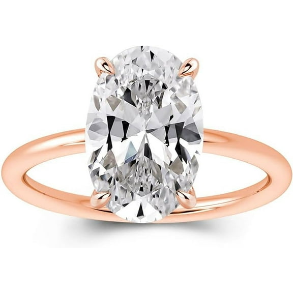 3.5 Carat Elongated Oval Cut Engagement Ring for Women Gold Plated 925 Sterling Silver Simulated Diamond Promise Ring