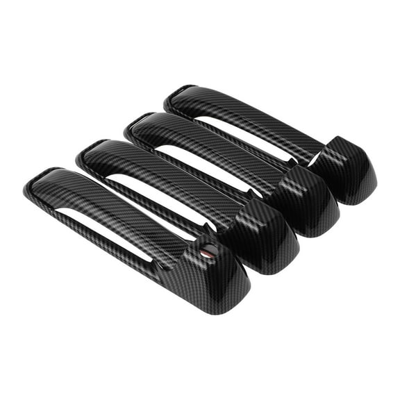 4pcs Exterior Door Handle Cover for Dodge for Ram 1500 2009-2018 Carbon Fiber Pattern Black