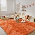 thumbnail image 4 of Janvonne 6x9 Fluffy Area Rugs for Living Room Bedroom,Soft Plush Fuzzy Shaggy Modern Rug for Kids Girls Boys Room Decor, Home Decor Aesthetic, Tie-dye Orange, 4 of 8