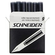 Schneider Fountain Pen Ink Cartridge, Box of 6, Black (06601)