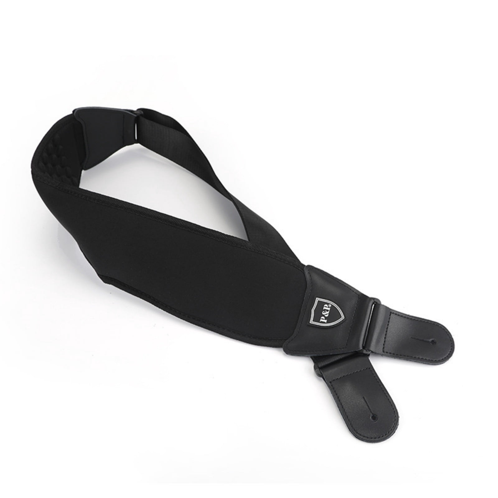 Adjustable Padded Guitar Strap for Electric Acoustic Bass Guitar with PU Leather Ends Black