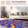 thumbnail image 2 of ODIKA 2'x3' Machine Washable Non-Slip Area Rug, Enchanting with Abstract Curves and Waves High Traffic Rug, Blue, 395746, 2 of 7