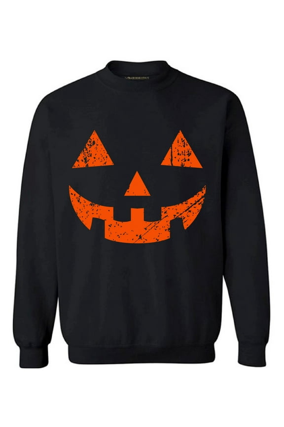 Jack-O'-Lantern Sweatshirt Men's Halloween Sweater Halloween Party Sweatshirt for Women Halloween Pumpkin Sweatshirt Unisex Pumpkin Face Sweater Holiday Gifts Trick Or Treat Sweater