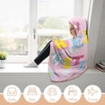 thumbnail image 5 of Hello Kitty Hooded Blanket Poncho, Wearable Hooded Blanket Cozy Soft Warm Plush Fleece Blanket for Adult Women Men 40x50, 5 of 6
