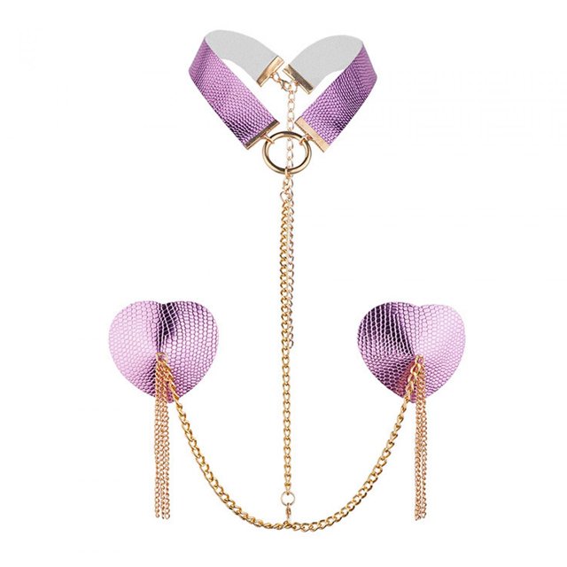 Bras Chain Fashion Bra Rave Body Accesorios Gargantilla Prom Mujeres Pecho Pegatina Rosado morado jinwen Cadena de pecho
